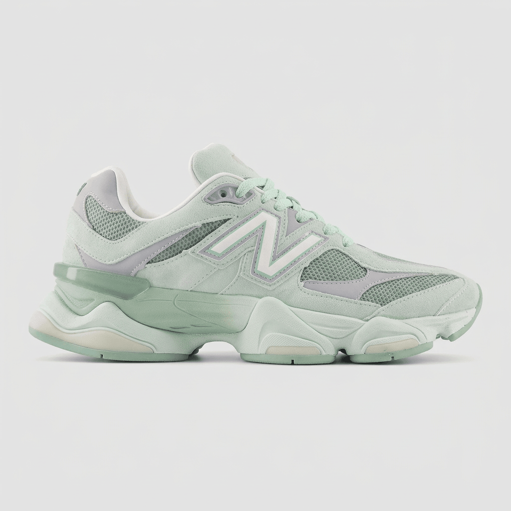 New Balance 9060 | Couro Legítimo — VERDE MENTA