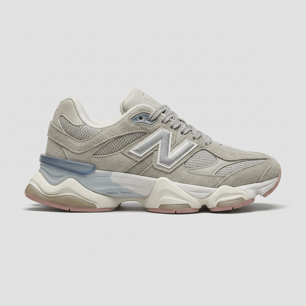 New Balance 9060 | Couro Legítimo — CINZA/ROSA