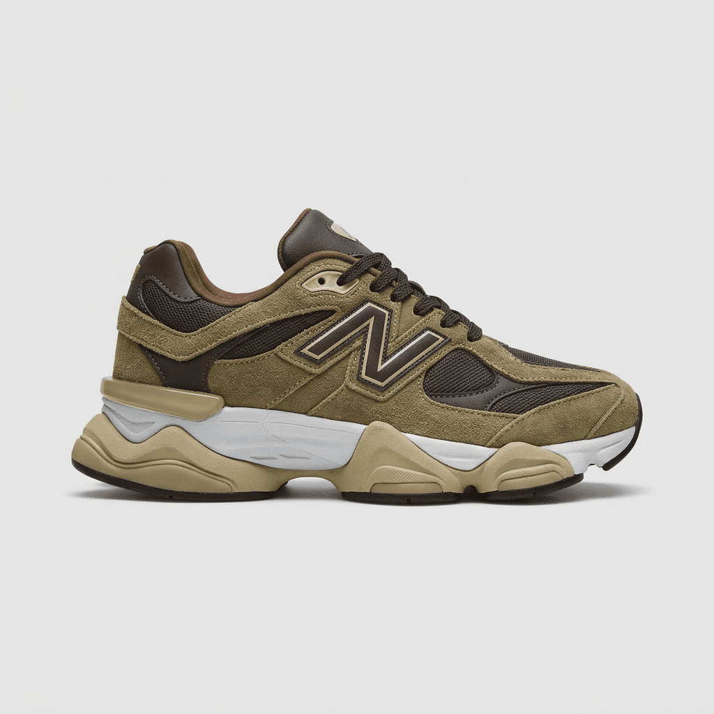 New Balance 9060 | Couro Legítimo — MARROM