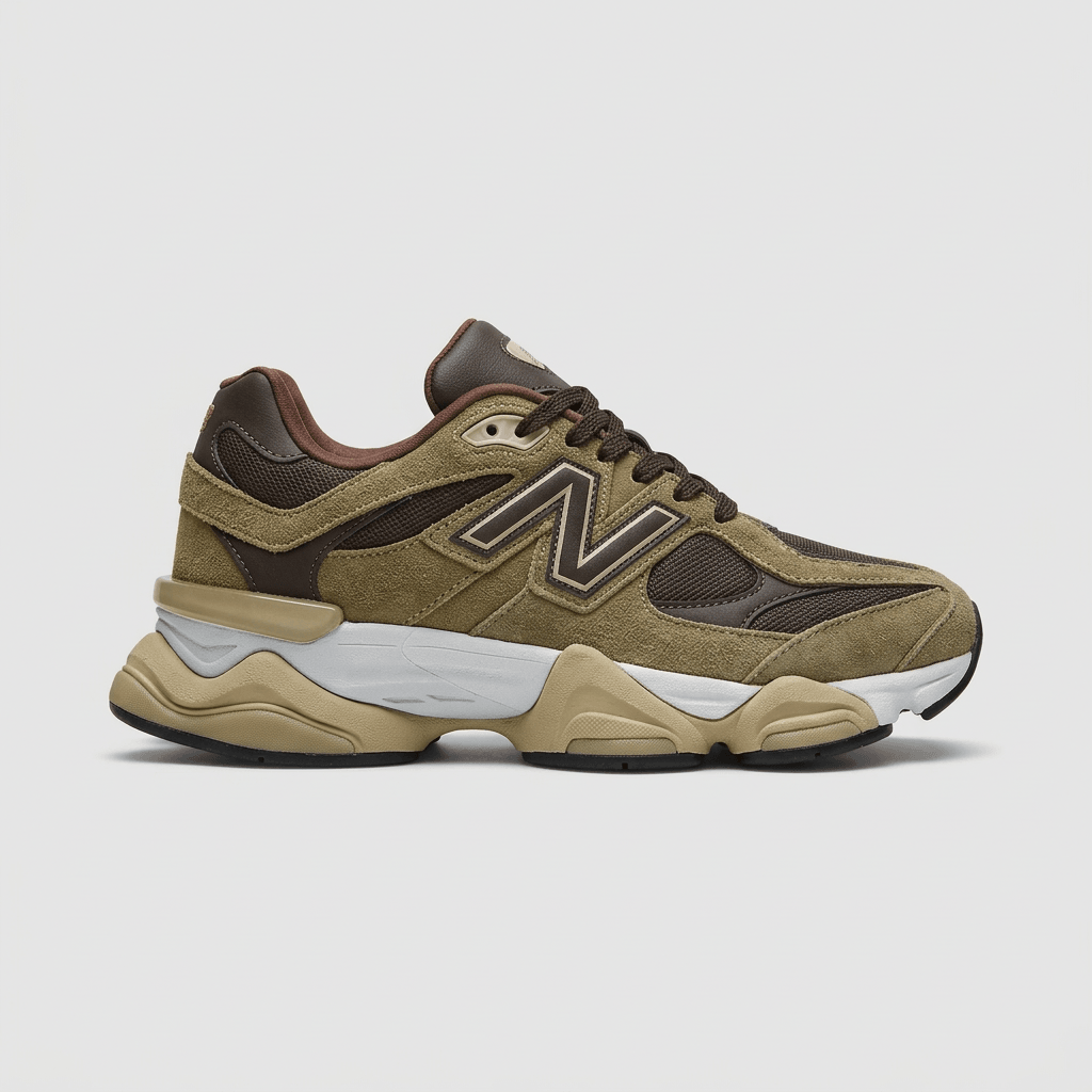 New Balance 9060 | Couro Legítimo — MARROM